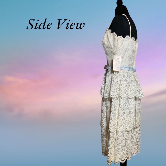 Vintage 70’s Layered Lace Dress Sz 13 - Picture 8 of 14